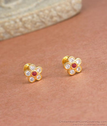 Tiny 1 Gram Gold Stud Flower Design ER4187