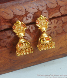 Matt Finish Forming Gold Jhumka Earring ER4194 Matt Finish Forming Gold Jhumka Earring ER4194