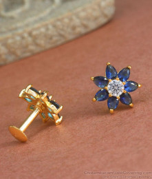 Blue Stone Diamond Ear Studs Artificial Jewelry ER4206 Blue Stone Diamond Ear Studs Artificial Jewelry ER4206