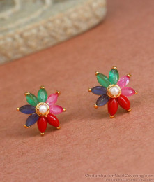 One Gram Gold Plated Stud Earrings For Women ER4216 One Gram Gold Plated Stud Earrings For Women ER4216