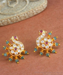 Premium Gold Design Peacock Studs Stone Earring ER4224 Premium Gold Design Peacock Studs Stone Earring ER4224