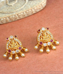 Gold Lakshmi Studs Pearl Earrings Jewelry ER4231 Gold Lakshmi Studs Pearl Earrings Jewelry ER4231