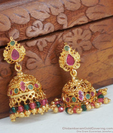 Grand Bridal Gold Jhumki Polki Earring Design ER4245 Grand Bridal Gold Jhumki Polki Earring Design ER4245
