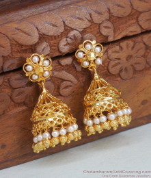 Onam Special Pearl Jhumki Gold Plated Earring ER4247 Onam Special Pearl Jhumki Gold Plated Earring ER4247