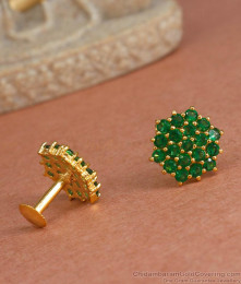 Glittering Emerald Stone Earrings Studs ER4259 Glittering Emerald Stone Earrings Studs ER4259