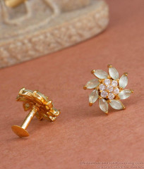 Unique 1 Gram Gold Earring Pastel Green Ear Studs ER4264 Unique 1 Gram Gold Earring Pastel Green Ear Studs ER4264