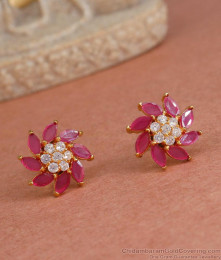 Ruby Stone Gold Plated Earrings For Women ER4266 Ruby Stone Gold Plated Earrings For Women ER4266