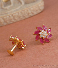 Ruby Stone Gold Plated Earrings For Women ER4266 Ruby Stone Gold Plated Earrings For Women ER4266