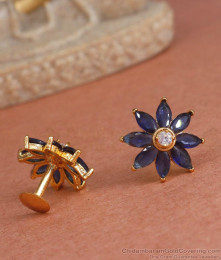 Buy 1 Gram Gold Earring Sapphire Ear Studs ER4267