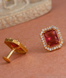 Stunning Gold Plated Red Stone Earrings ER4272 Stunning Gold Plated Red Stone Earrings ER4272