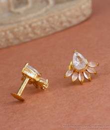 One Gram Gold Drop Stud Earring With Gemstones ER4282 One Gram Gold Drop Stud Earring With Gemstones ER4282