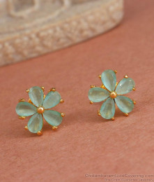 Charming Mild Green Floral Gold Plated Studs Earring ER4286 Charming Mild Green Floral Gold Plated Studs Earring ER4286