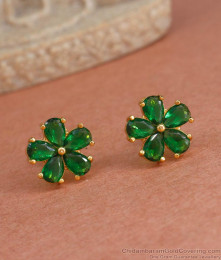 22k Gold Imitation Small Studs Emerald Earrings ER4293 22k Gold Imitation Small Studs Emerald Earrings ER4293