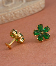 22k Gold Imitation Small Studs Emerald Earrings ER4293 22k Gold Imitation Small Studs Emerald Earrings ER4293