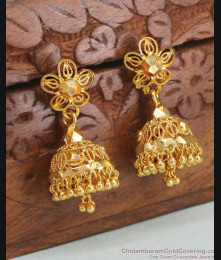 Medium Size Regular Use Earring Gold Plated Jhumkas ER4307
