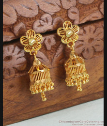 Pure Gold Tone Jhumki Earring Bridal Design For Ladies ER4313