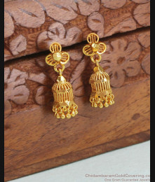 Small Flower Design Gold Plated Jhumki Earring ER4314