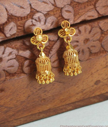 Small Flower Design Gold Plated Jhumki Earring ER4314 Small Flower Design Gold Plated Jhumki Earring ER4314