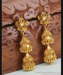 Women Wedding Gold Adukku Jhumki For Brides ER4315