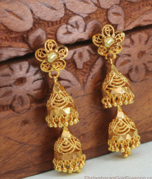 Women Wedding Gold Adukku Jhumki For Brides ER4315 Women Wedding Gold Adukku Jhumki For Brides ER4315