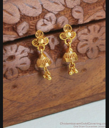 Regular Wear Gold Imitation Earring Small Jhumka ER4317