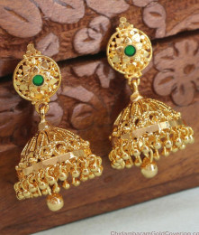 Bridal Gold Plated Jhumki Earring Hanging Beads Design ER4320