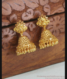 Plain Peacock Design Gold Micro Plated Jhumki ER4323