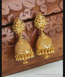 Traditional Gold Imitation Jhumka Earring Net Pattern ER4325