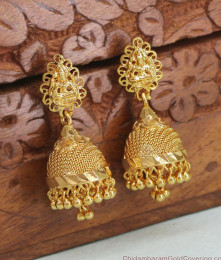 Traditional Gold Imitation Jhumka Earring Net Pattern ER4325 Traditional Gold Imitation Jhumka Earring Net Pattern ER4325