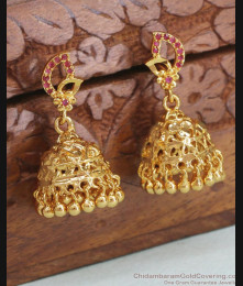 Latest Ruby Mango 1 Gram Gold Jhumka Earring Wedding Design ER4329