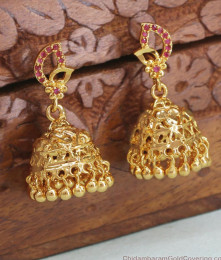 Latest Ruby Mango 1 Gram Gold Jhumka Earring Wedding Design ER4329 Latest Ruby Mango 1 Gram Gold Jhumka Earring Wedding Design ER4329