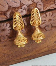 Small Daily Use Jhumki Gold Earring Traditional Look ER4330 Small Daily Use Jhumki Gold Earring Traditional Look ER4330