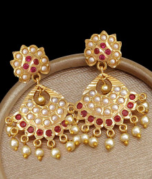 Premium Impon Panchaloha Earring Pearl Jewelry ER4338