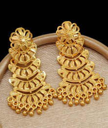 4 Layer Bridal Gold Dangler Earring With Price Online ER4342 4 Layer Bridal Gold Dangler Earring With Price Online ER4342