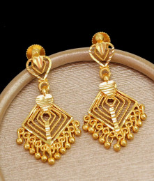 Heart Shaped 1 Gram Gold Earring Wedding Design For Brides ER4343