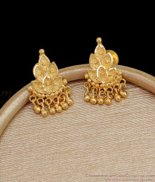 Pure Gold Tone Floral Ear Stud Gold Earring For Women ER4348