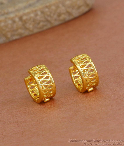 22K Gold Gold Hoop Earrings Daily Wear Jewelry ER4360
