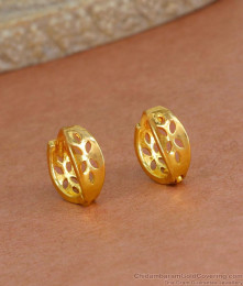 Plain Full Gold Design Hoop Earring With Price Online ER4364