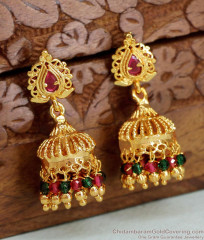 Latest Gold Earring Multi Stone Jhumki At Offer Price ER4374 Latest Gold Earring Multi Stone Jhumki At Offer Price ER4374