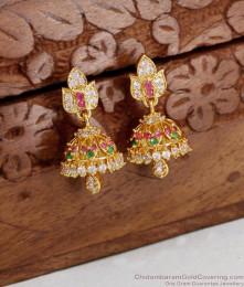 Semi Precious Ad Stone Jhumkas For Women Fashion ER4389 Semi Precious Ad Stone Jhumkas For Women Fashion ER4389