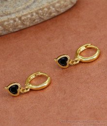 Traditional Evil Eye Heart Hoops Gold Plated Earring ER4425