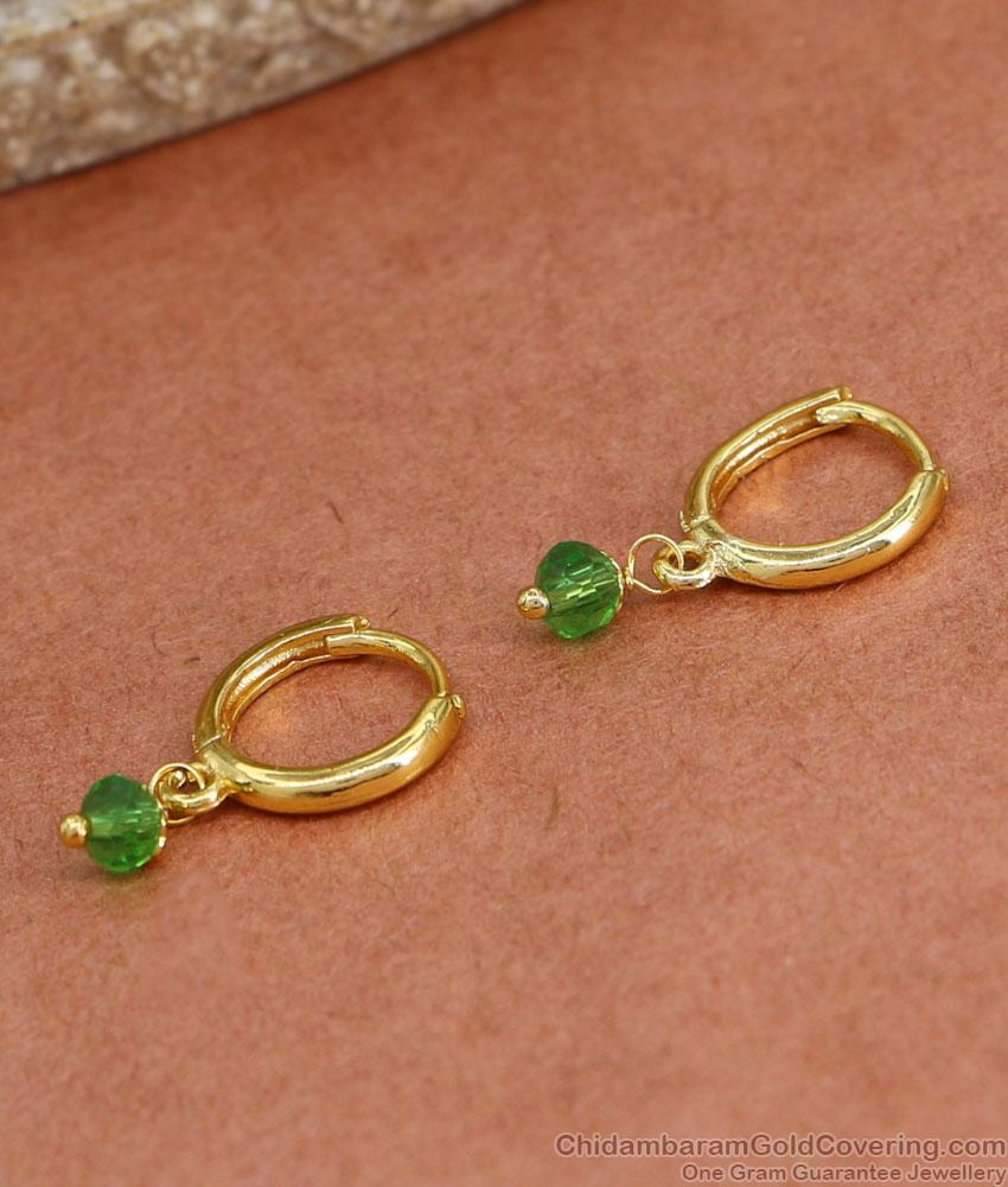 The Green Amethyst Stone Heart Hoops main image 1