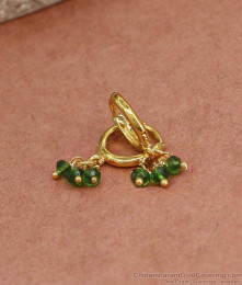 Hanging Emerald Beads Gold Imitation Hoops Shop Online ER4437