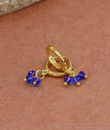 Elegant Sapphire Stone Gold Hoop Earring Occasional Wear ER4439