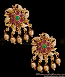 Elegant Flower Design Antique Stud Earring With Stones ER4464 Elegant Flower Design Antique Stud Earring With Stones ER4464