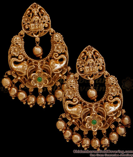 High Quality Gaja Lakshmi Design Antique Earring Wedding