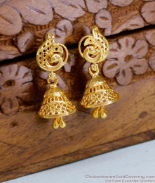 Trendy Peacock Design Gold Jhumka Earring For Marriage ER4478 Trendy Peacock Design Gold Jhumka Earring For Marriage ER4478