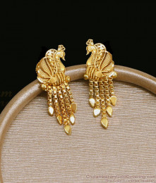 Beautiful Peacock Design Gold Imitation Earring Without Stone ER4500 Beautiful Peacock Design Gold Imitation Earring Without Stone ER4500