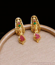 Simple Gold Design Ad Stone Stud Earring For Women ER4522 Simple Gold Design Ad Stone Stud Earring For Women ER4522