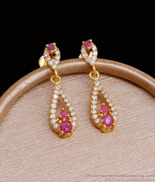 Stylish Gold Plated Droplet Earring Stone Danglers ER4526 Stylish Gold Plated Droplet Earring Stone Danglers ER4526